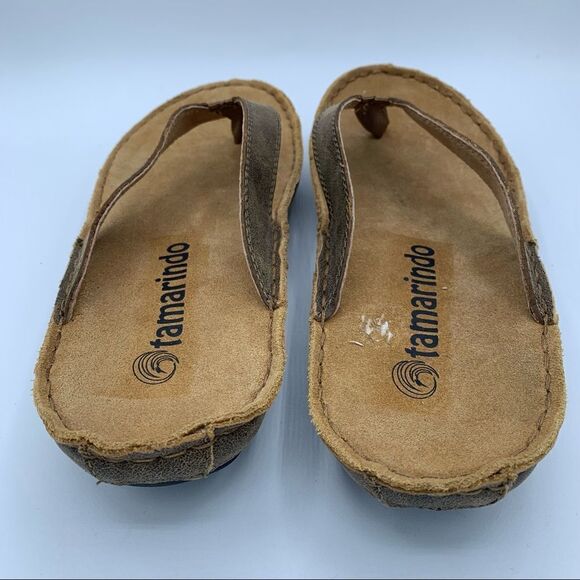 ~Tamarindo Beachcomber Sandal Men\'s Leather Softbed Flip Flop NWOB 9 main image 8